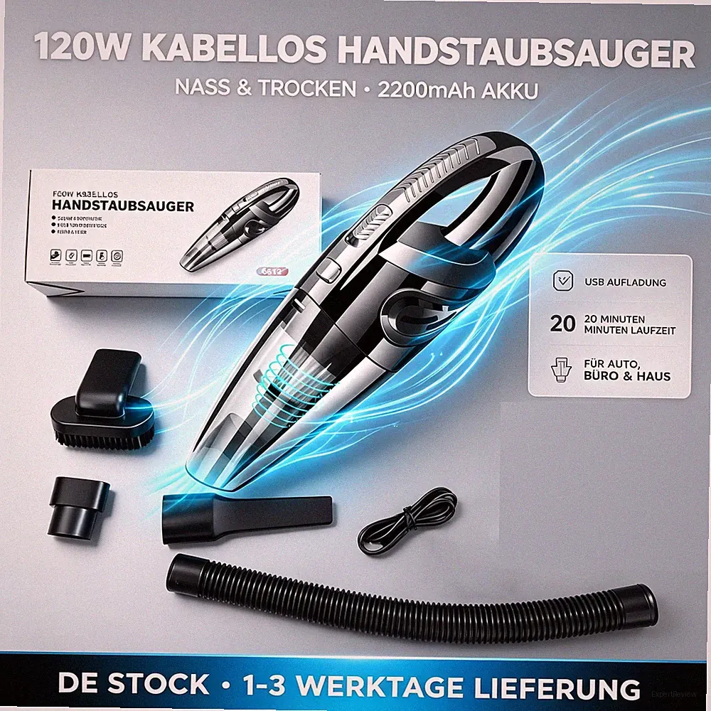120W Kabelloser Handstaubsauger Nass&Trocken