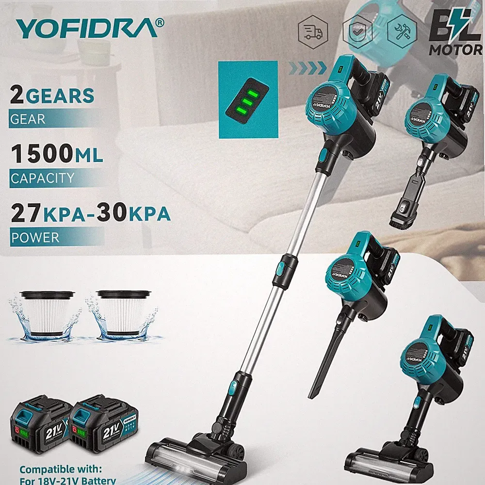 1800W Kabellos Staubsauger Akku Handstaubsauger Beutellos 30kPa für Makita 18V