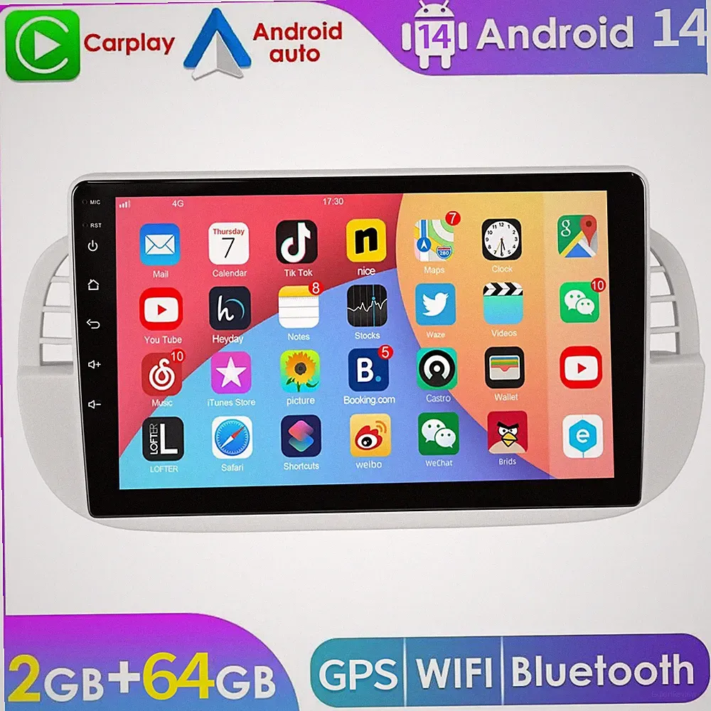 ESSGOO 9-Zoll Android 15 Autoradio für Fiat 500