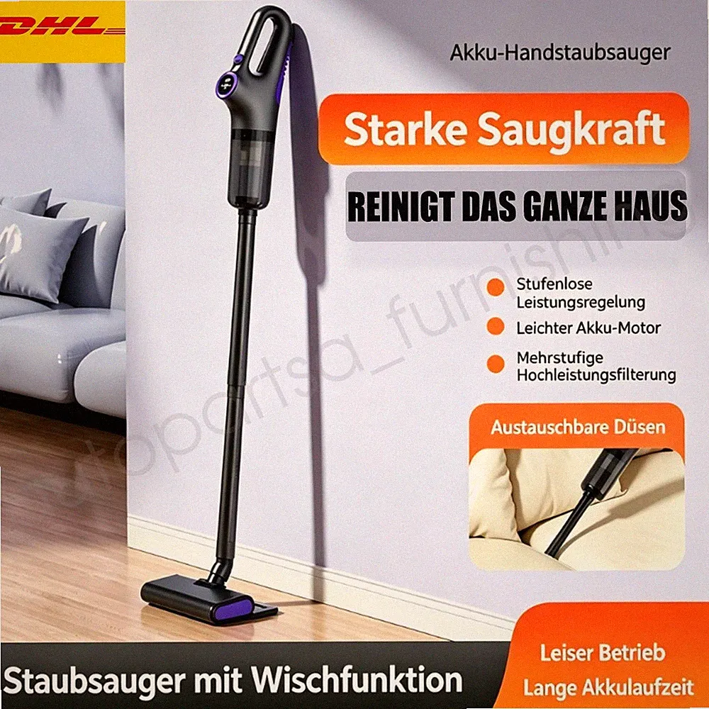 2in1 Staubsauger Akku Handstaubsauger kabellos 120W Vacuum Cleaner mit Kabel DHL