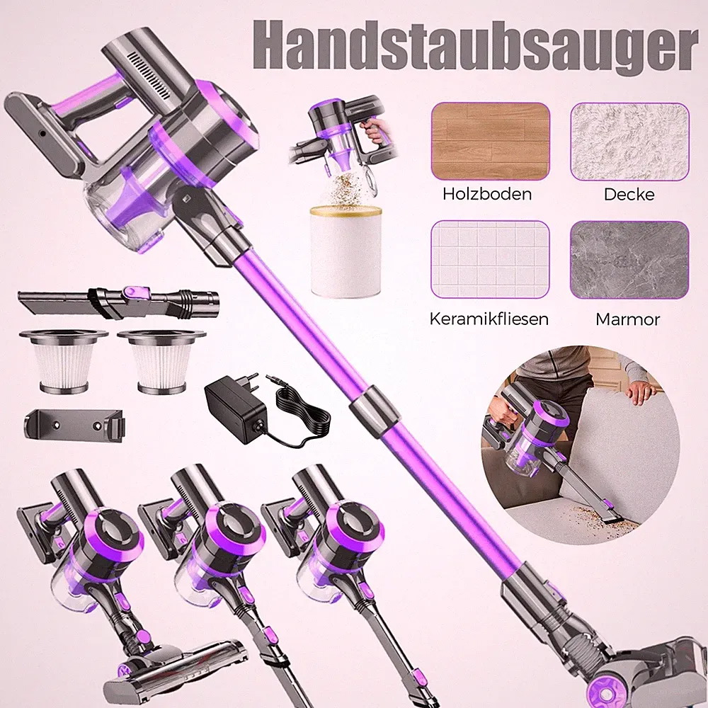 30000Pa Akku Staubsauger Kabellos 400W LED