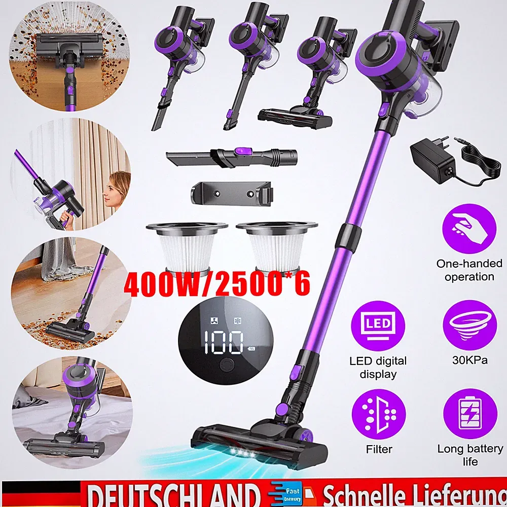 30000pa Akku Staubsauger Kabellos Handstaubsauger Beutellos 400w Tierhaare