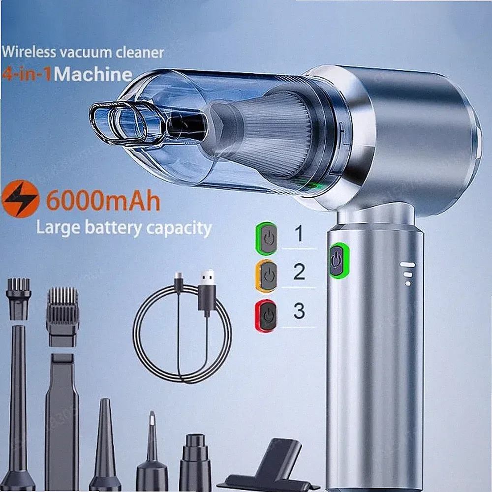 4-in-1 2000PA Staubsauger kabellos Handstaubsauger Wiederaufladbarer Akku USB-C