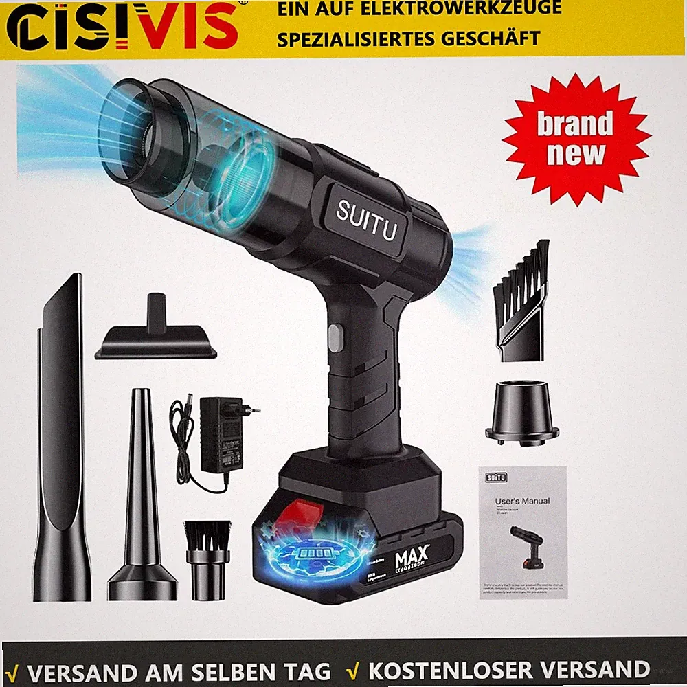 4-in-1 Kabelloser Handstaubsauger 12000Pa, kompatibel mit Makita 18V Akku