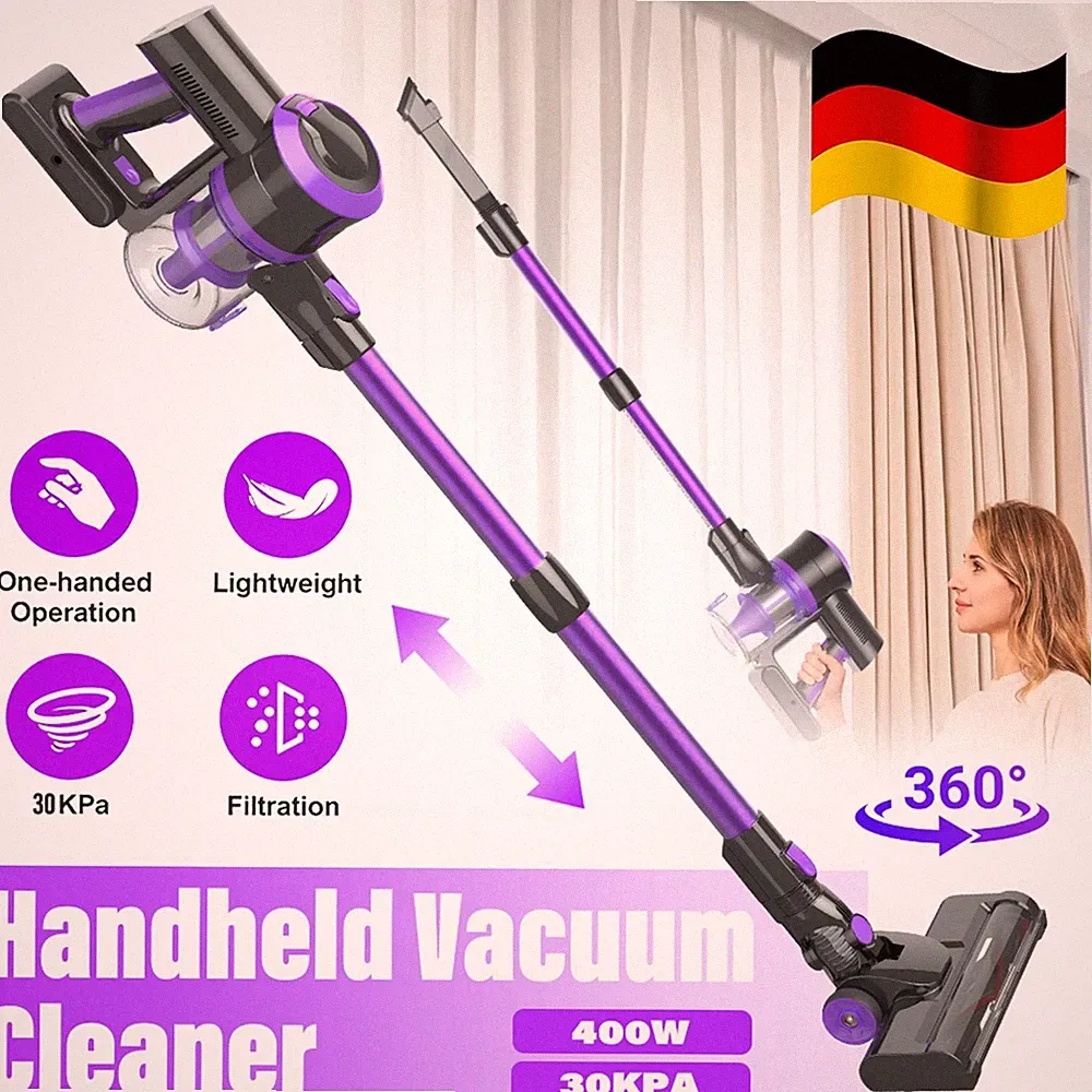 4-in-1 Akku Staubsauger Kabellos 400W