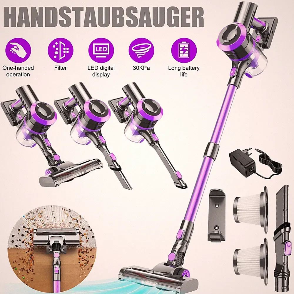 450W Staubsauger Akku Handstaubsauger kabellos beutellos bis 50 Min Staubsauger