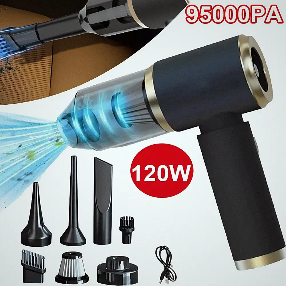 4in1 Akku Mini-Handstaubsauger Kabellos 95000Pa Sauger für Auto, Tisch & Sofa