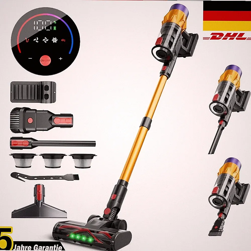 6-in-1 550W, Akku Staubsauger Hoover Upright Kabelloser Handstaubsauger 35000Pa