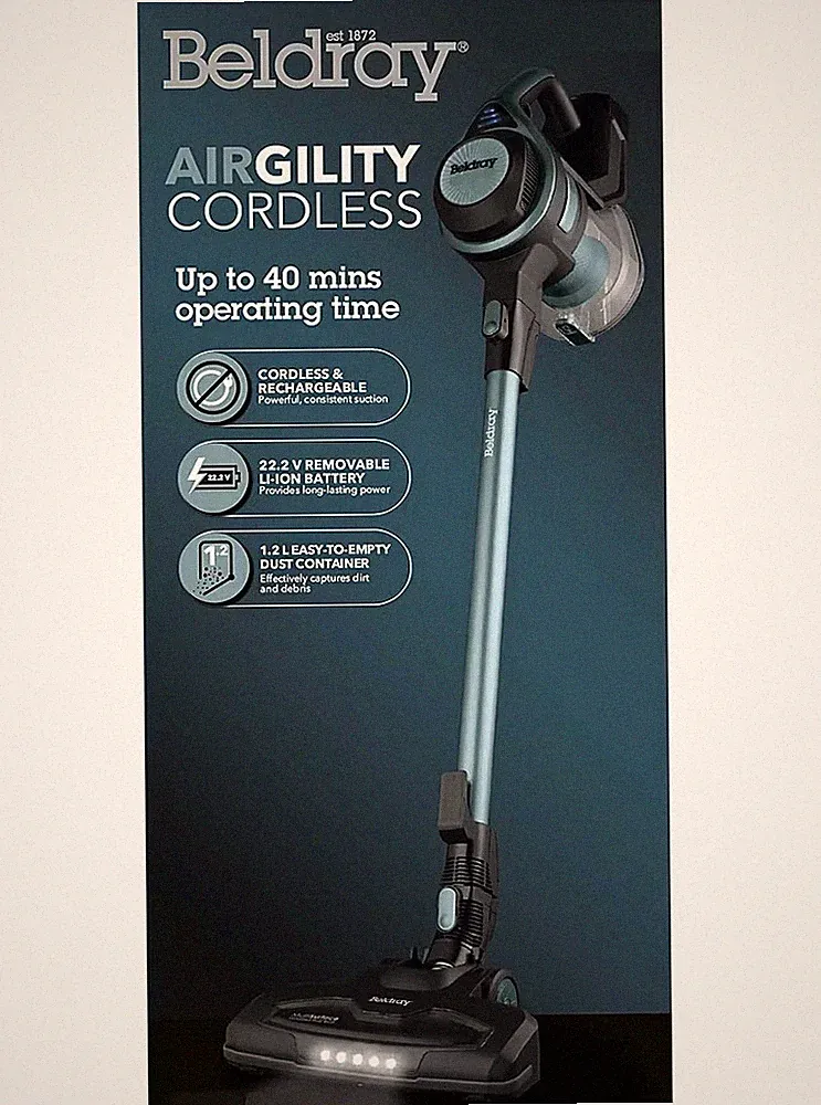 Akku Airgility Staubsauger leicht 2,4kg motorisierte Bodenbürste LED Lichter 22V