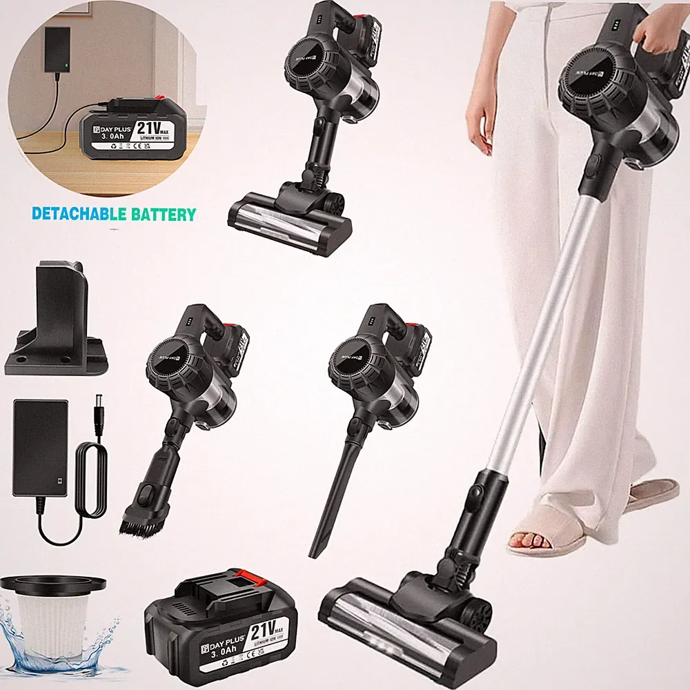 Akku Handstaubsauger 3600W Kabelloser Staubsauger 30KPa 6IN1 Akkusauger Kabellos