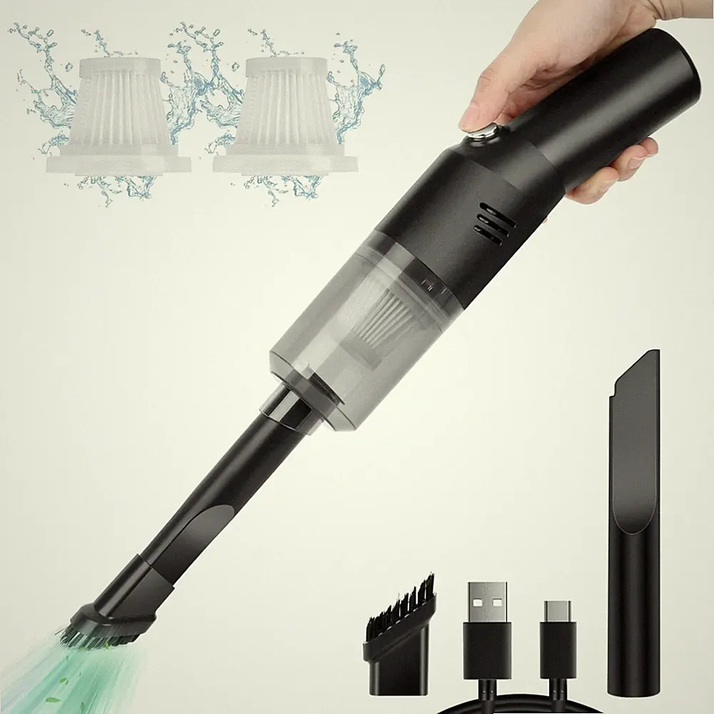 Akku Handstaubsauger Mini Autostaubsauger kabellos HEPA Filter tragbar
