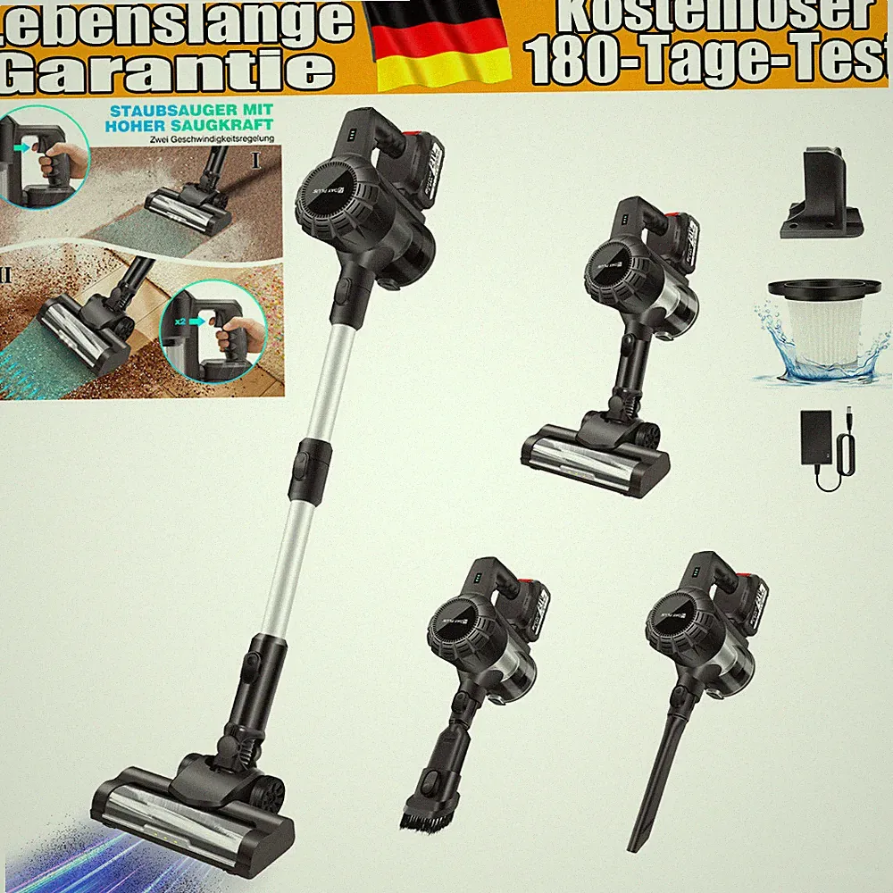 Dayplus 6-in-1 Akku Staubsauger mit Wischfunktion
