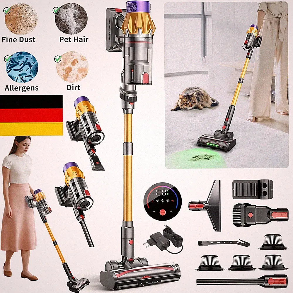 Akku Staubsauger beutellos kabellos Bodenstaubsauger Handstaubsauger 35000PA