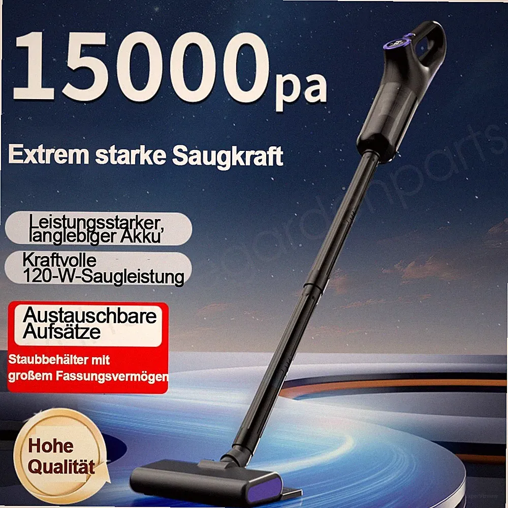 Akku Staubsauger beutellos kabellos Bodenstaubsauger Handstaubsauger 6000 mAh DE