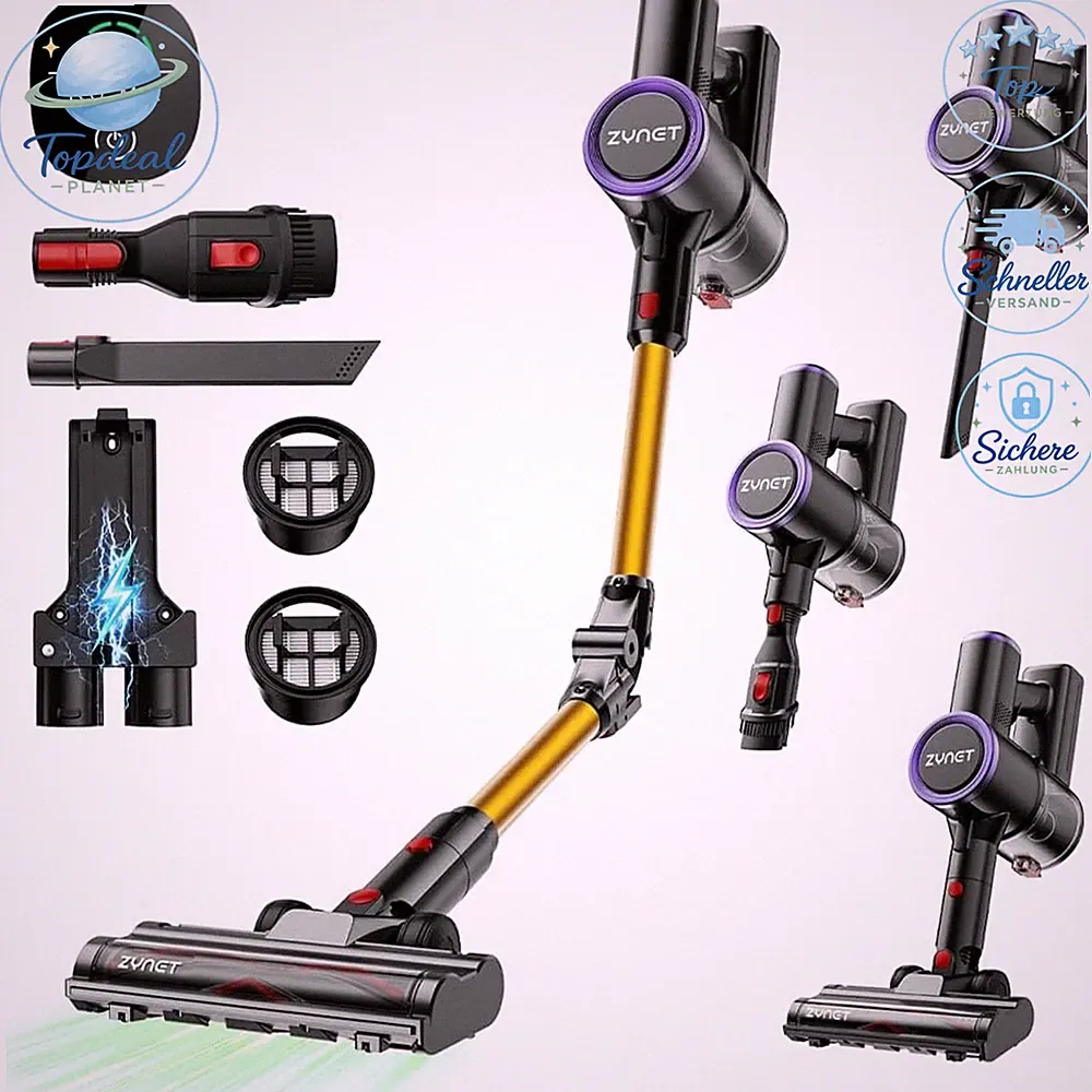 Akku Staubsauger Kabellos 45KPa 500W 45Min Laufzeit für Haushalt Reinigung