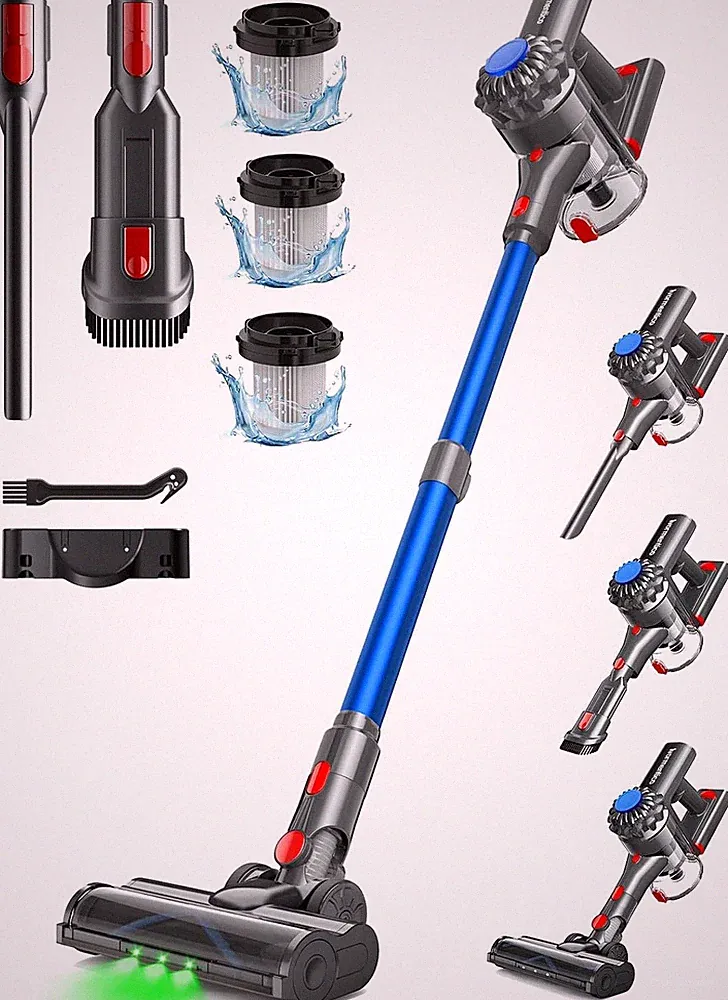 Akku Staubsauger Kabellos 50Mins/40Kpa/450W, Akkustaubsauger Mit Geen LED, Kabel