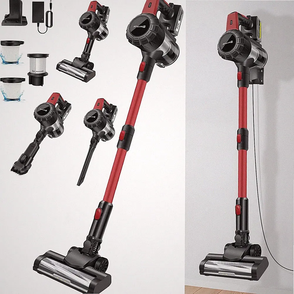 Akku Staubsauger Kabellos Akkustaubsauger Staubsauger mit LED für Tierhaare