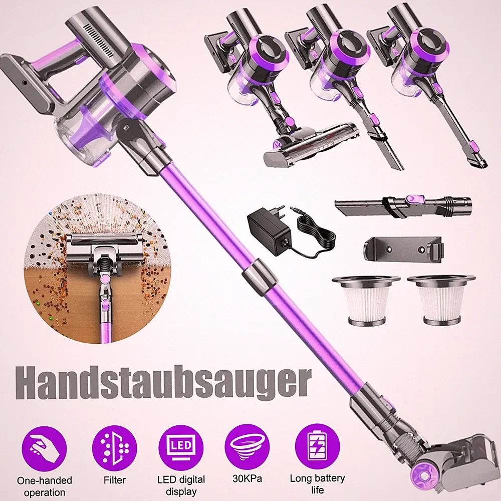 Akku Staubsauger kabellos bis 50 Min Hand & Stab Staubsauger 450W Tierhaare