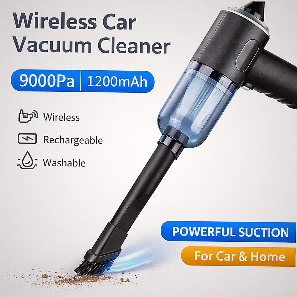 Auto Staubsauger 9000Pa Starke Saugkraft Kabellos Hand Nass Trocken USB Tragbar