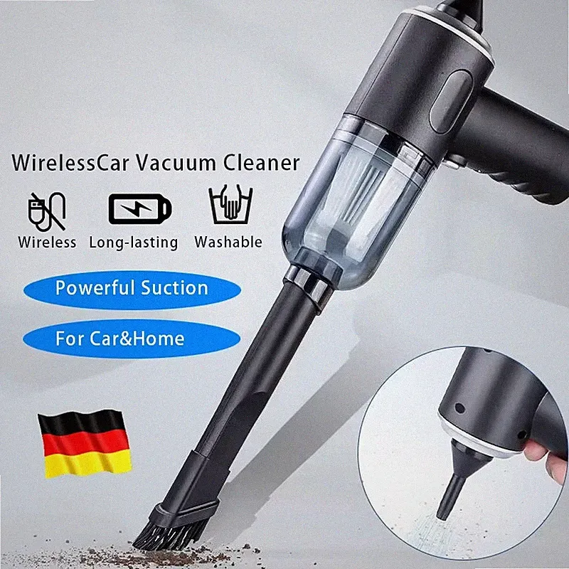 Auto Staubsauger Kabellos 9000Pa Akku Mini Handstaubsauger USB KFZ Haushalt Tisc
