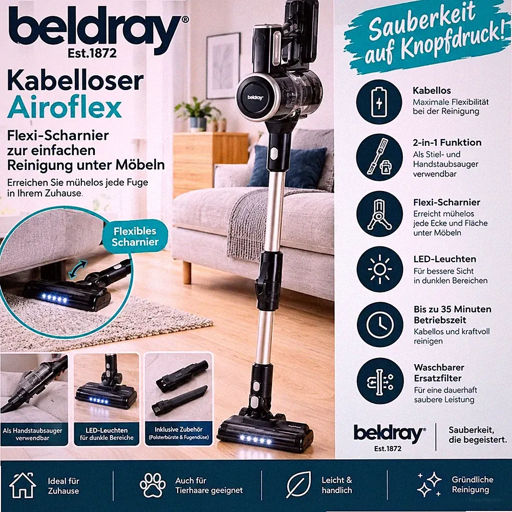 Beldray Airgility Cordless kabelloser Handstaubsauger 22,2V