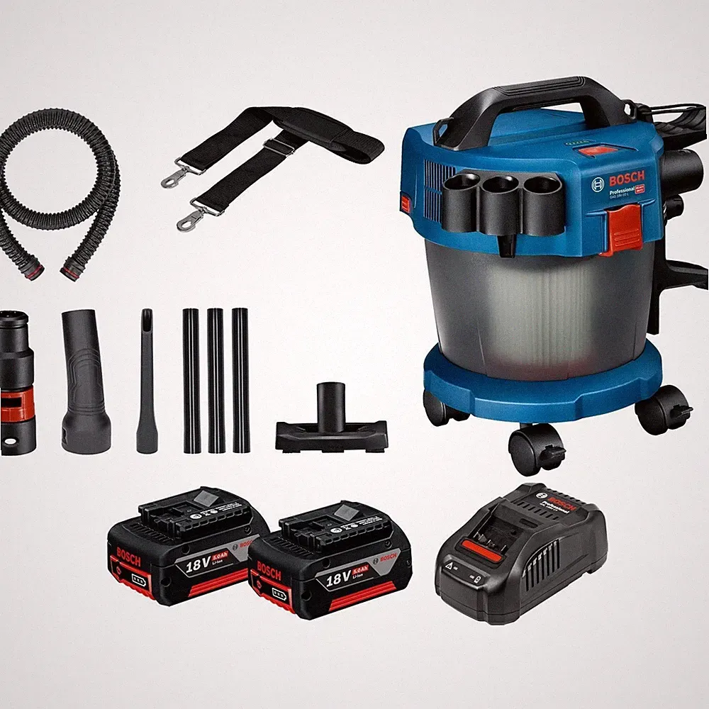 Bosch Akku-Staubsauger GAS 18V-10 L / 2x 5,0 Ah Akku + Ladegerät inkl. Zubehör-S