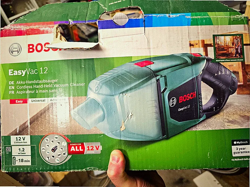 Bosch EasyVac 12 Akku-Handstaubsauger 12V kabellos mit Schlauch & Fugendüse