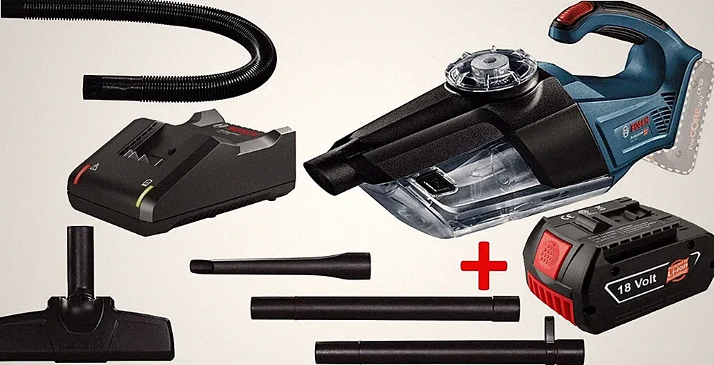 Bosch Professional Akku-Sauger GAS 18V-1, 2 Saugrohre, 4 Ah Akku + Ladegerät NEU