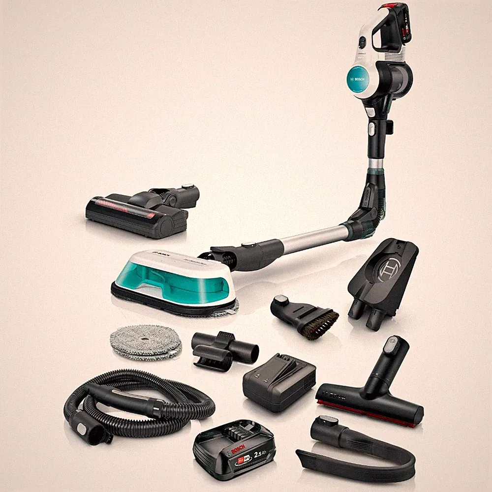 Bosch Unlimited 7 Stabstaubsauger kabellos 2in1 DynamicAqua mit Zubehör