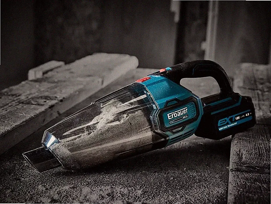 Erbauer ERI1110VAC 18V Li-Ion Ext Brushless Akku Staubsauger blank