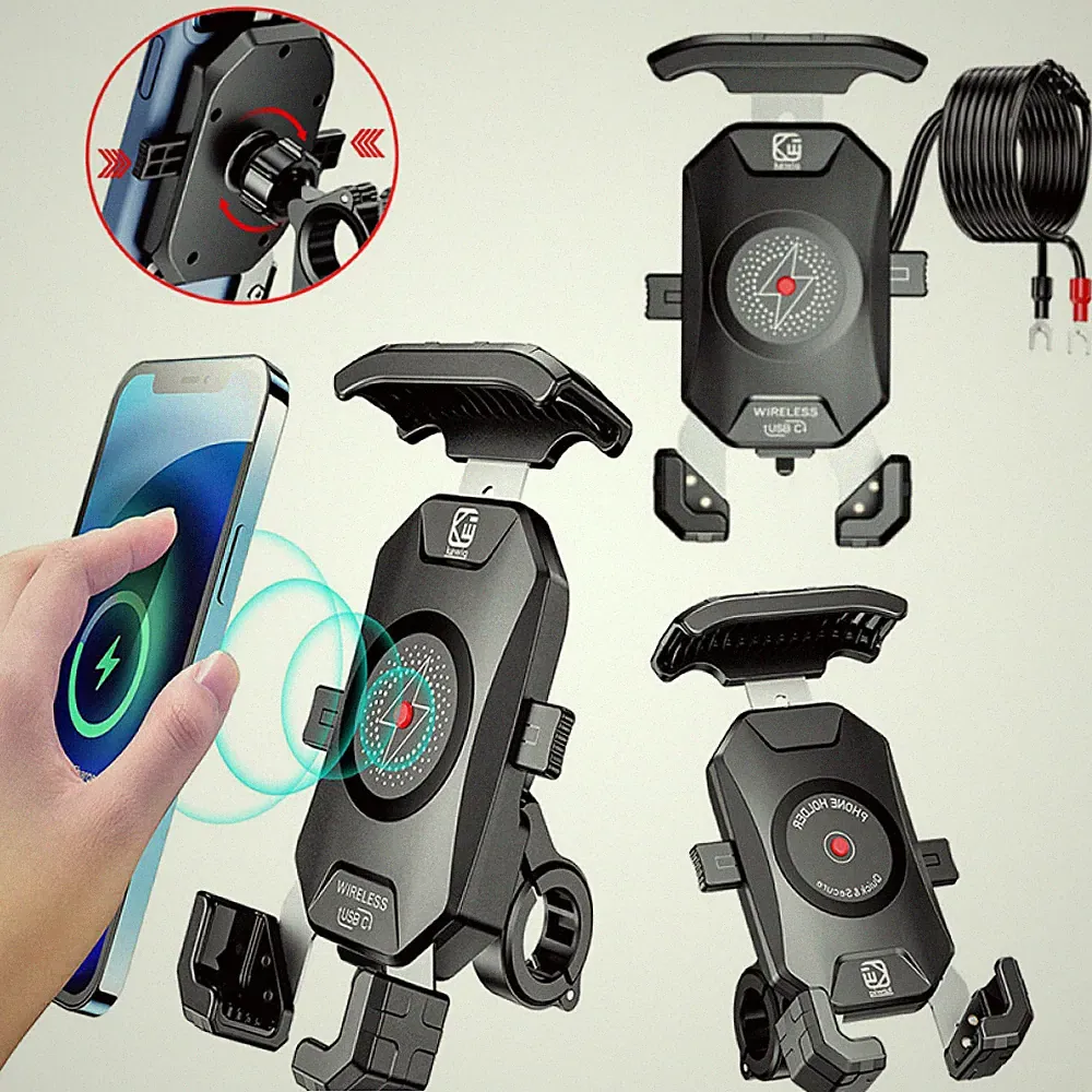 Fahrrad Halterung Handy Halter Motorrad Bike Smartphone Universal Wireless USB