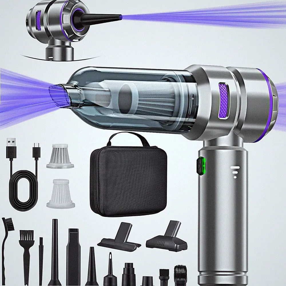 Handstaubsauger Akku 28000Pa kabellos Staubsauger Autostaubsauger Tierhaar Re...