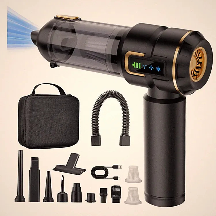 Handstaubsauger Akku ST-6697A Plus Kabellos 27000 Pa 6000 mAh Schwarz Gold Mini