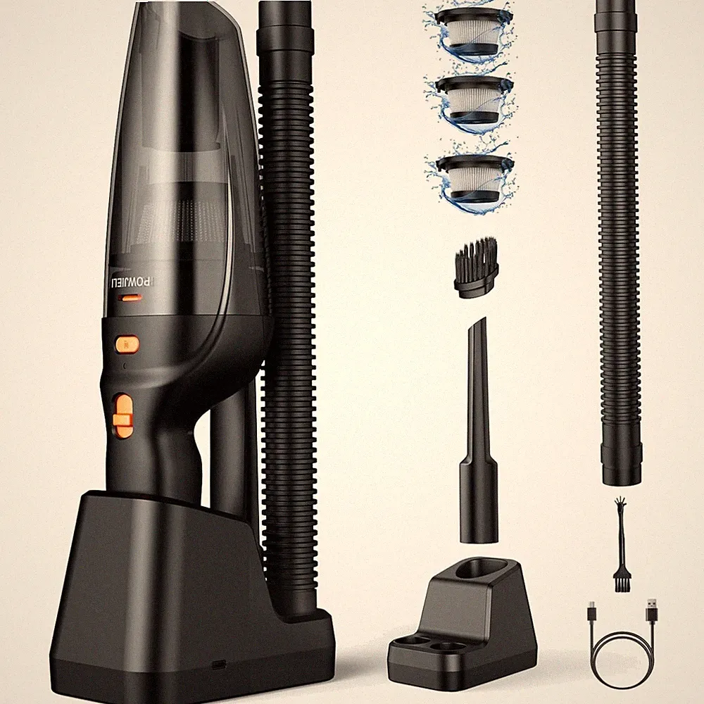 Handstaubsauger kabellos HEPA 12000Pa Tierhaare Nass Trocken kompakt