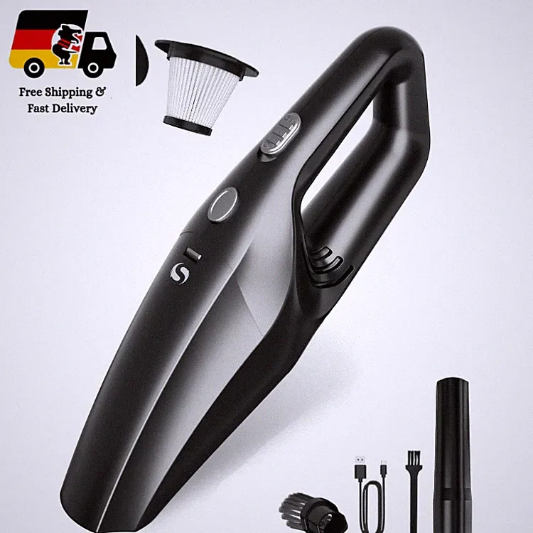Handstaubsauger SM01 Akku Kabellos mit HEPA Filter, 20 Minuten Laufzeit, Black