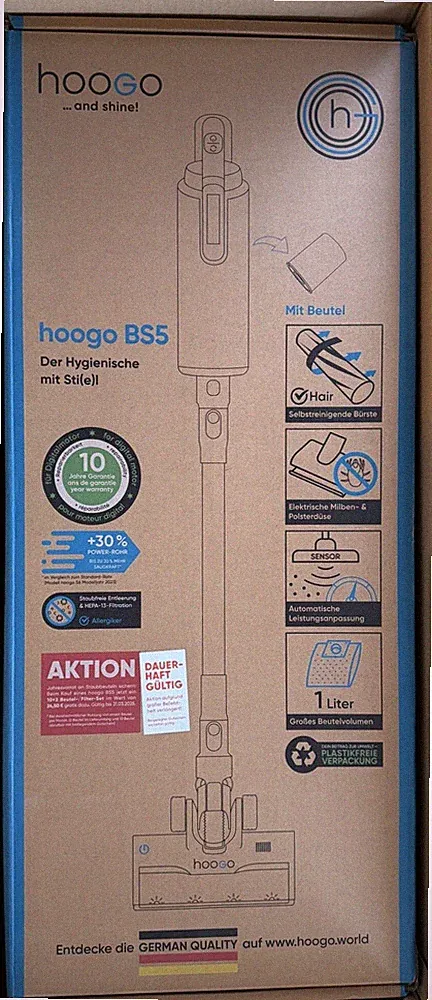 hoogo Akku-Staubsauger BS5 mit Beutel NEU OVP kabellos