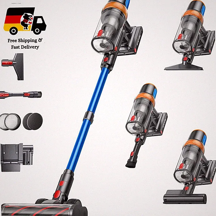 INTETURE Akku Staubsauger 650W Kabellos mit Matratzenbürste, 70 Min Laufzeit