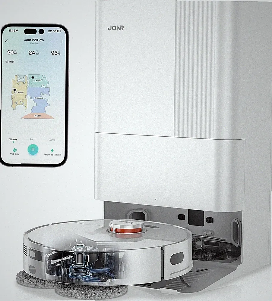 JONR P20 Pro Saugroboter 8Kpa Selbstreinigung Wischfunktion Auto-Entleerung