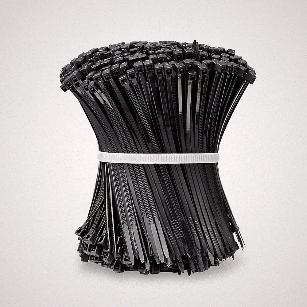 Kabelbinder Nylon Schwarz UV Beständig 1000 Stück 100mm x 2,5mm Zugfestigkeit