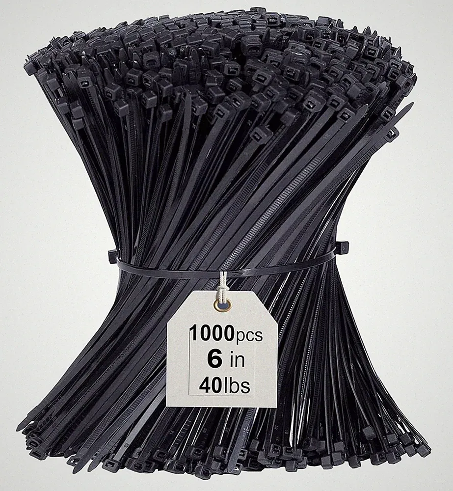 Kabelbinder Ordnung Nylon Schwarz UV-beständig Selbstsichernd 1000 Stück 150mm