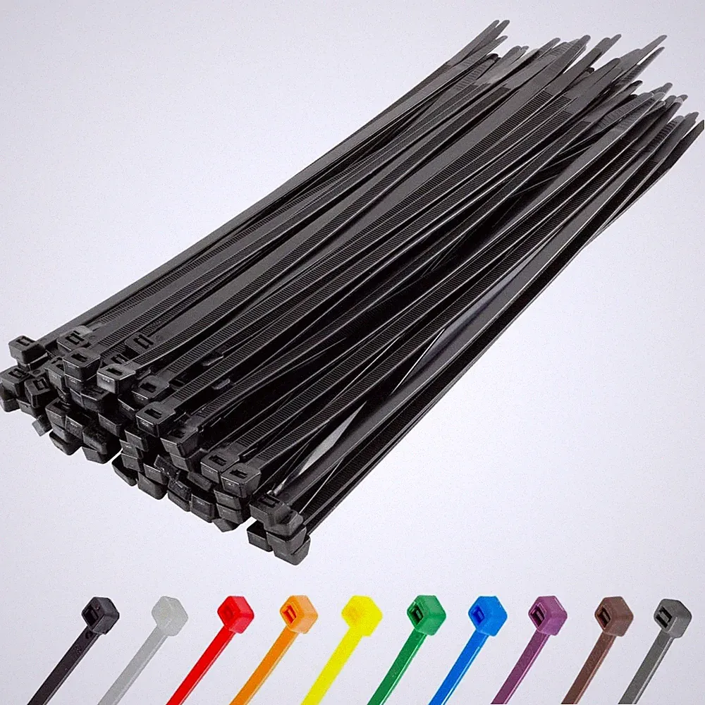 Kabelbinder Schwarz Nylon UV-beständig Wetterfest Heimwerker Garten 300 x 4,8 mm