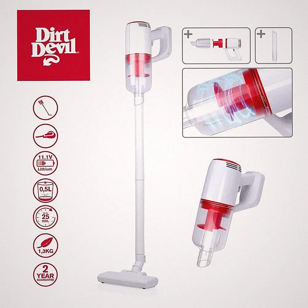 DIRT DEVIL Staubsauger DD9001 Kabellos | 2-in-1 Akkustaubsauger Beutellos Leicht