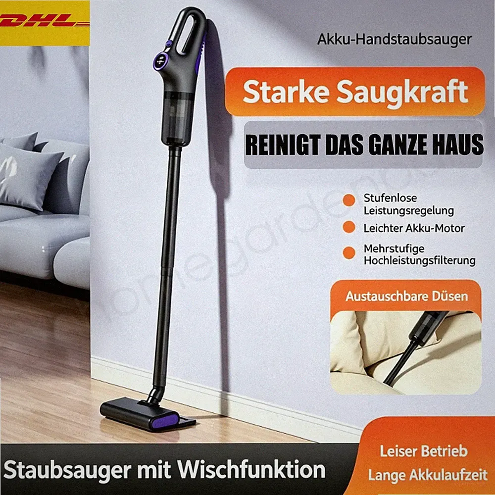Kabelloser Akku Staubsauger Tragbarer Beutelloser Handstaubsauger Wischfunktion