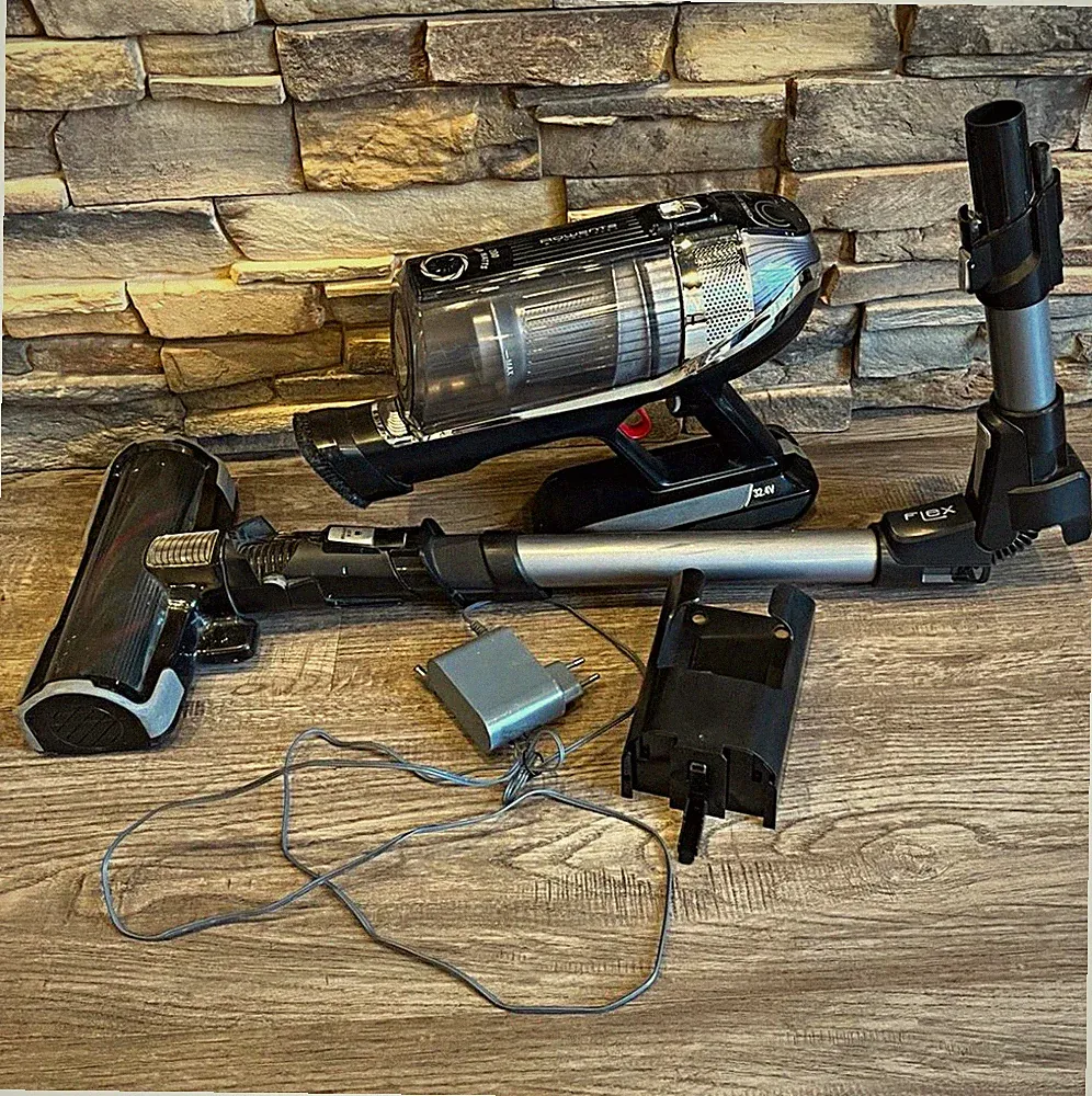 Kabelloser Stabstaubsauger abhebbar, Bodenbürste & Ladegerät, Schwarz/Grau