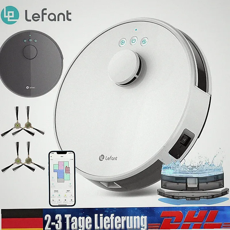 Lefant M1 Saugroboter mit Wischfunktion, 5500Pa Saugkraft Mit LiDAR Navigation