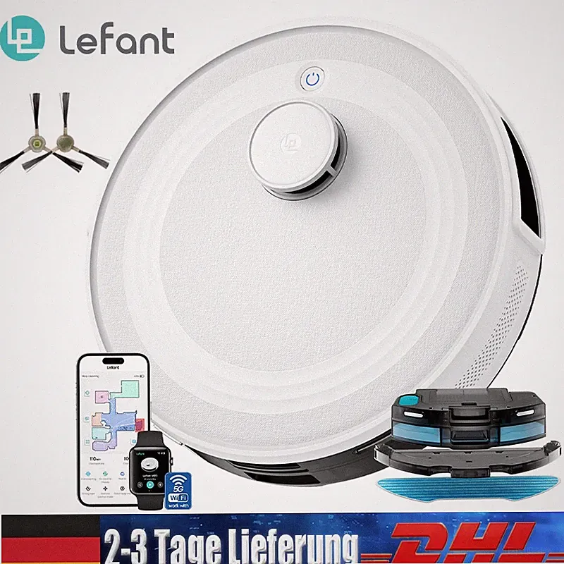 Lefant M2 Saugroboter 160min 6000Pa Mehrstufiges Mapping, Selbstaufladend WLAN