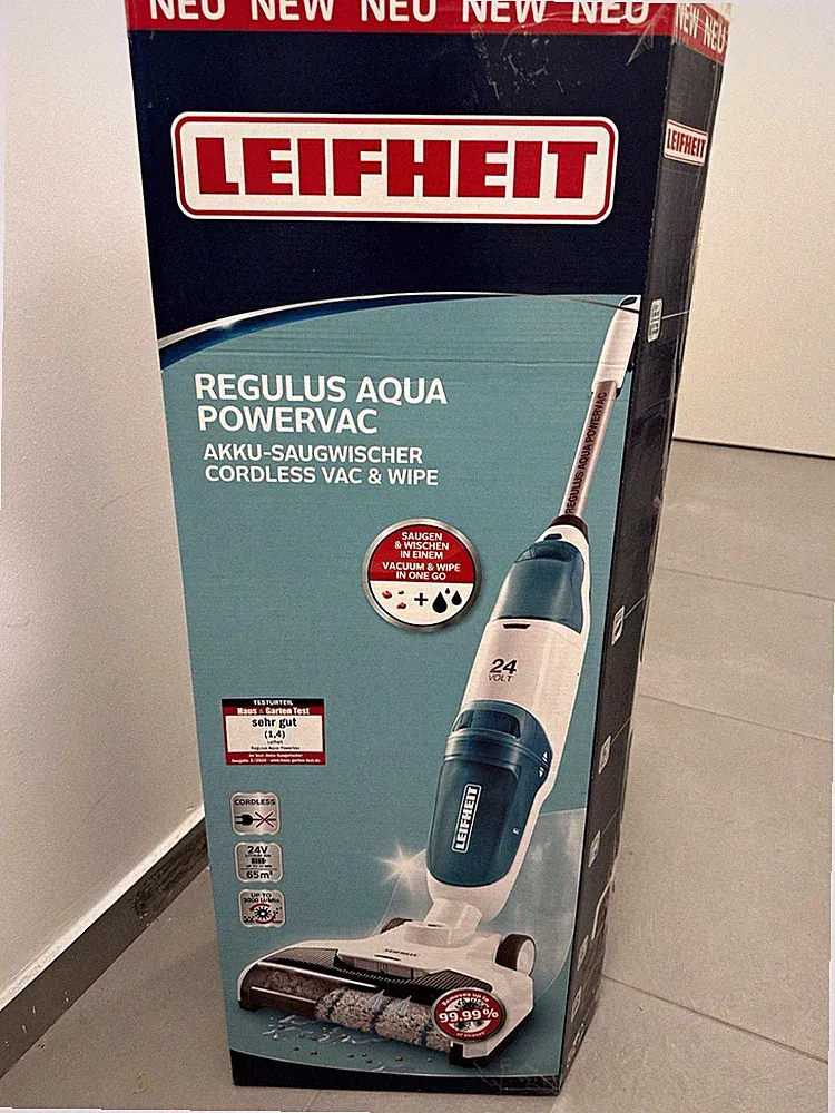 Leifheit Regulus Aqua PowerVac Akku-Stielstaubsauger, kabellos 24 V, Ladestation