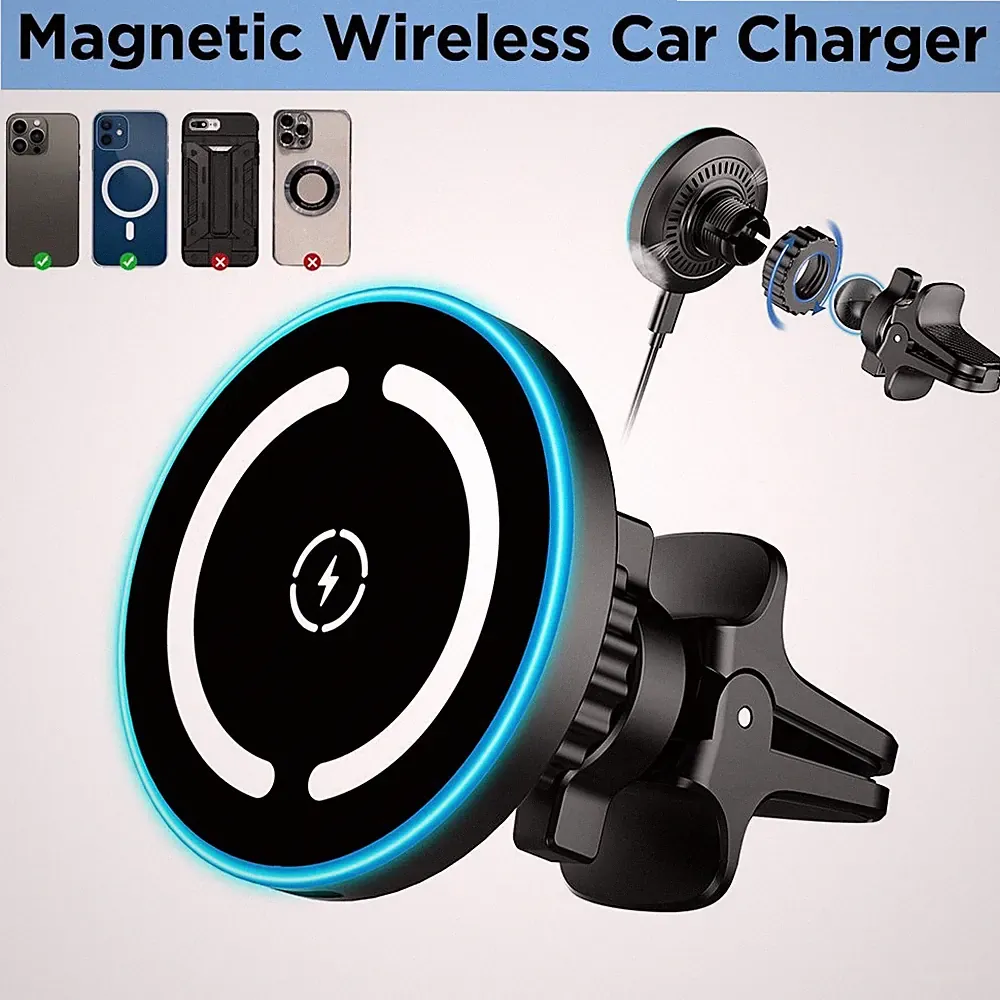 Magsafe Autohalterung für Kabelloses Auto Ladegerät Magnetische Handyhalter 15W