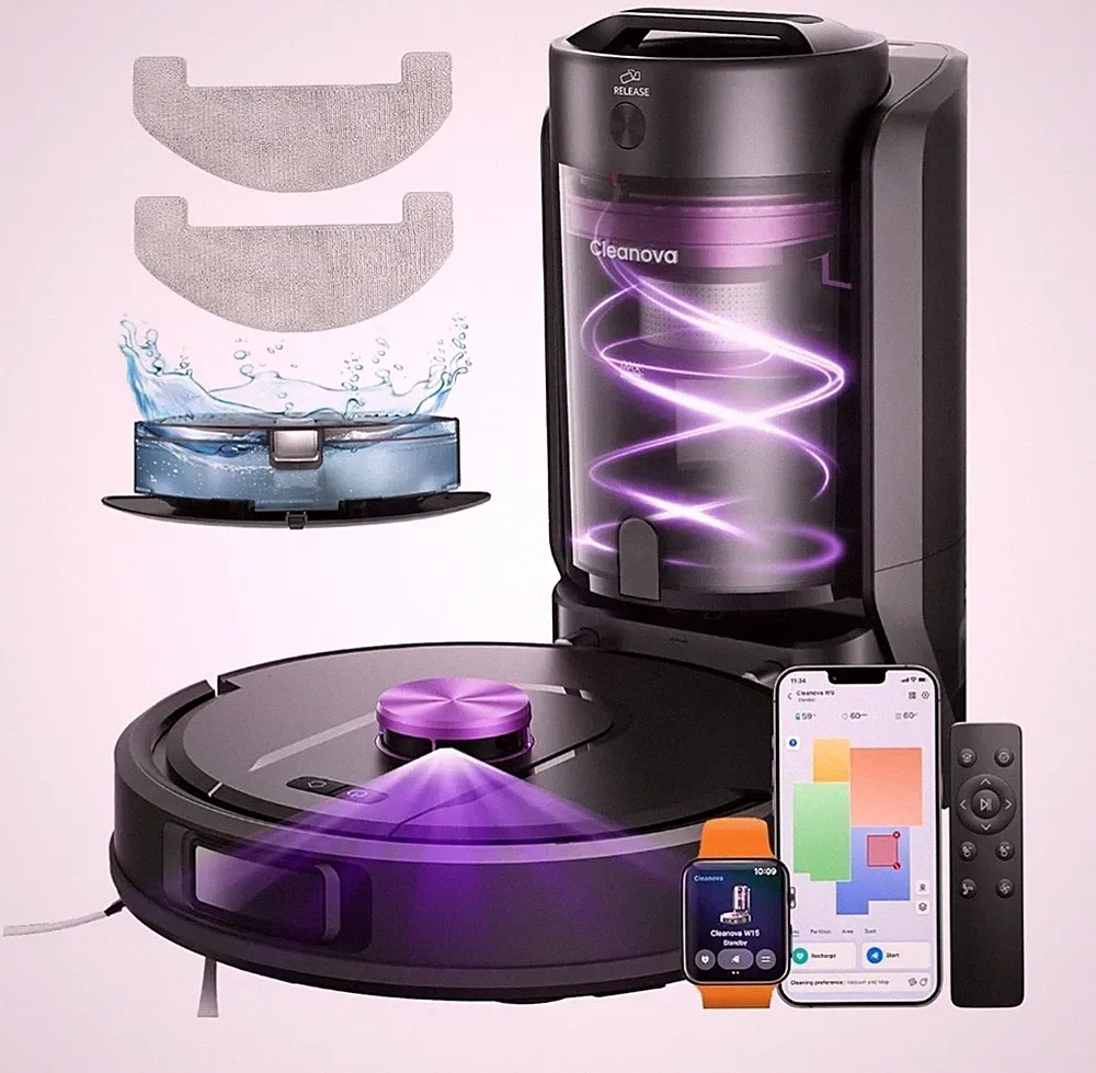 NEU 3in1 Saugroboter Wischfunktion, beutelloser 10000pa Absaugstation 180Min