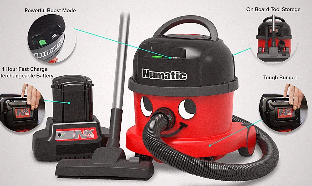 NUMATIC AKKU Staubsauger NBV240 NX Gewerbe 36V 80min 2 Akkus Staubsauger NEU